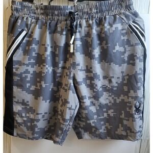 Spyder's Camouflage , Puzzles Pieces Designs, Gray Men's Shorts Size M/M